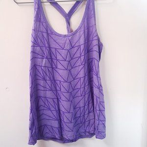 2/$20 Racerback Purple Sheer Top Burnout Pattern